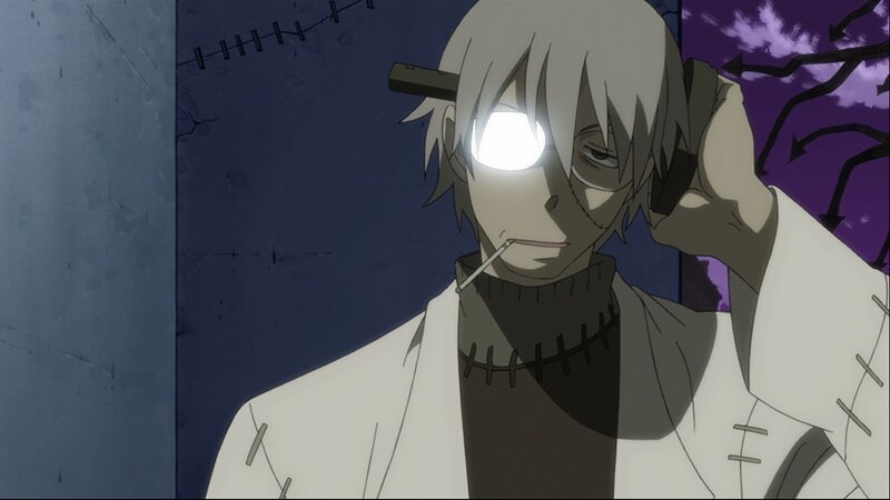 Anime Character with Glowing Eye — White