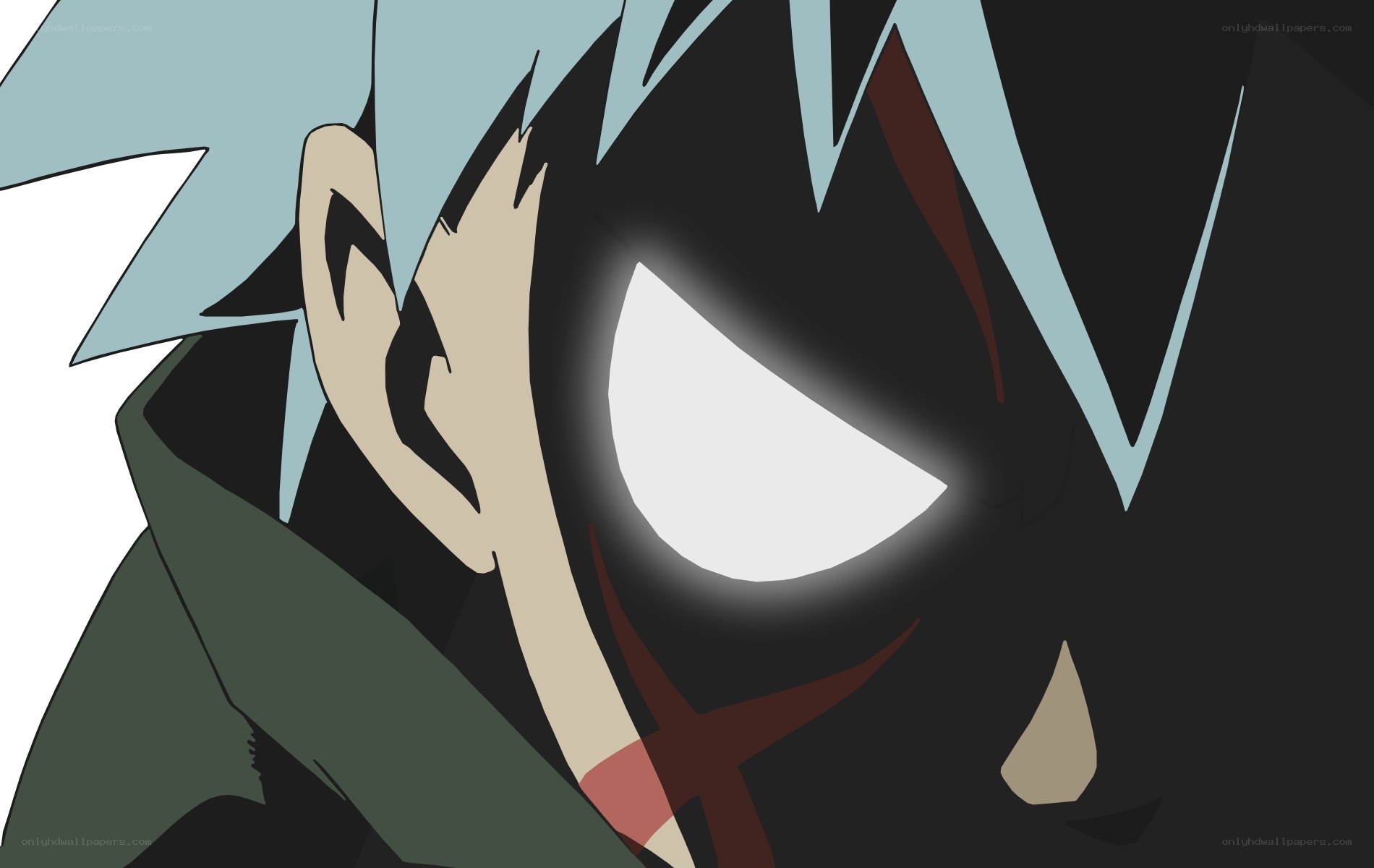 anime character with glowing eye