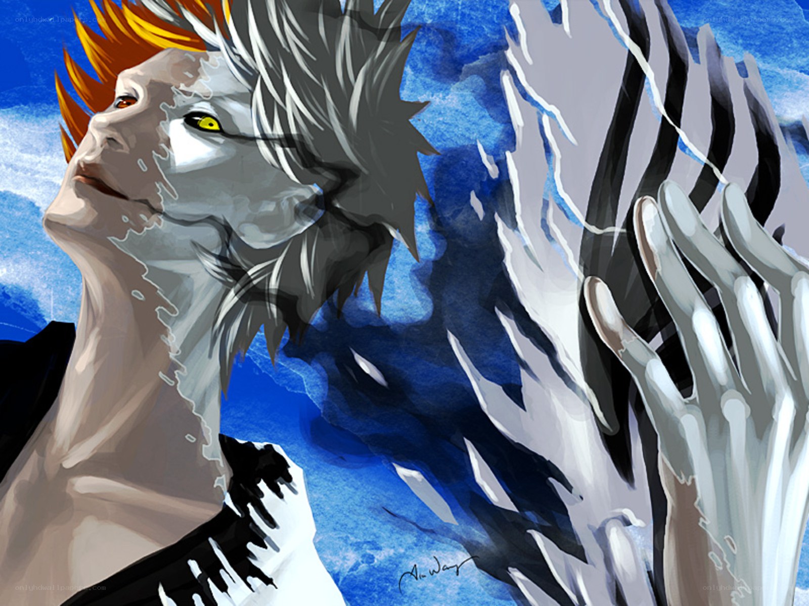 anime character with glowing eyes