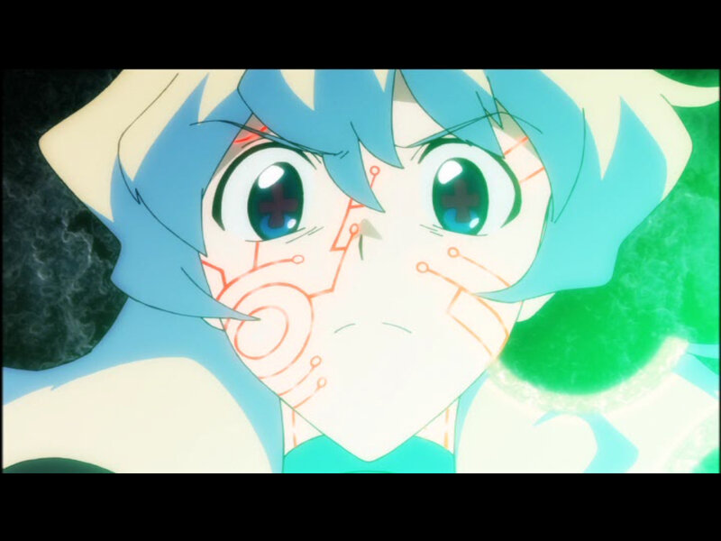 anime character with glowing eyes