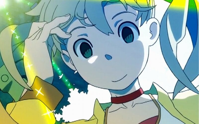 anime character with glowing eyes