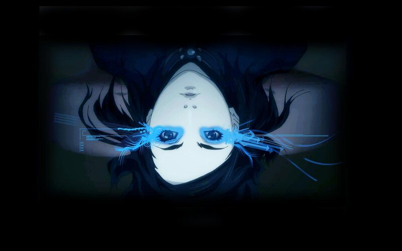 anime character with glowing eyes
