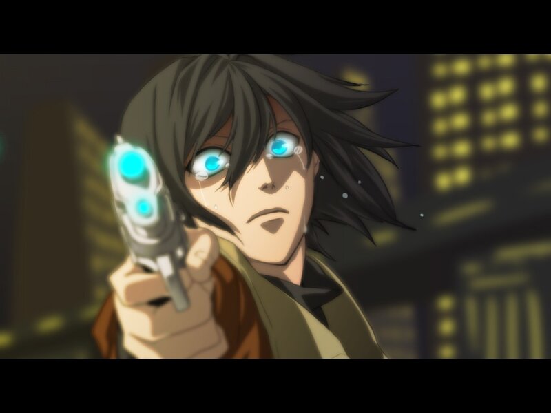 anime character with glowing eyes