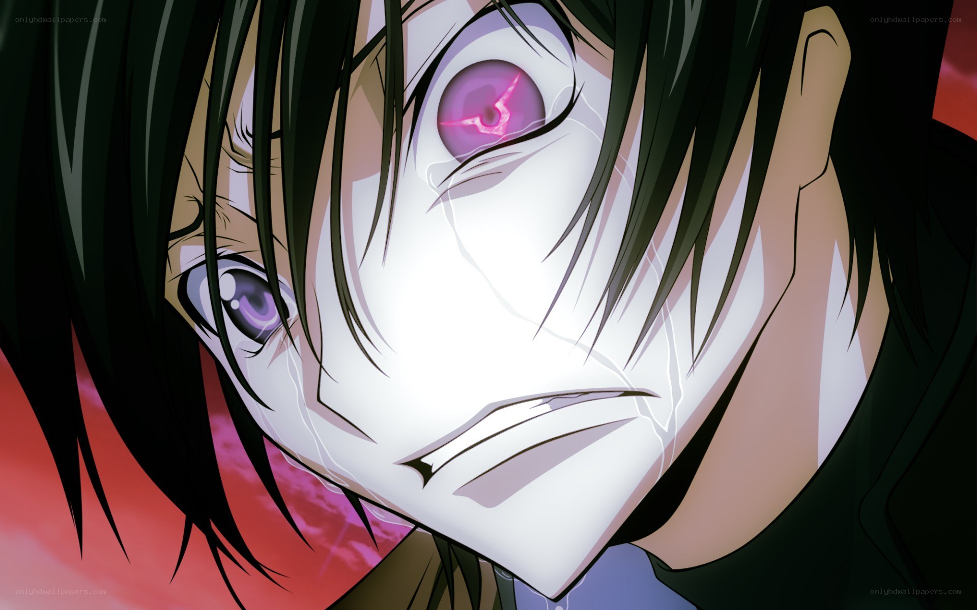 anime character with glowing eyes