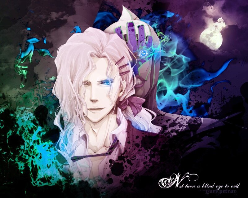 anime character with glowing eyes