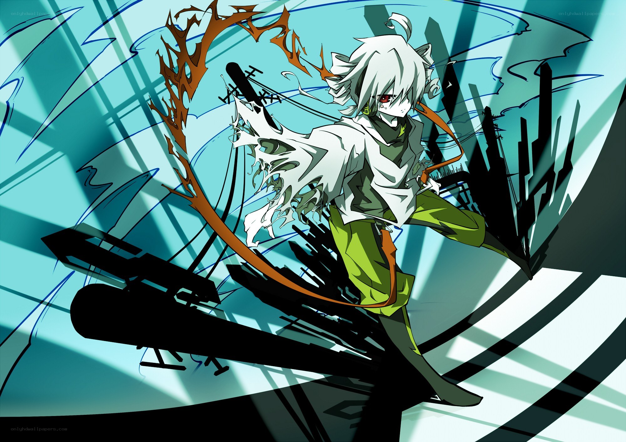 anime character with glowing eyes