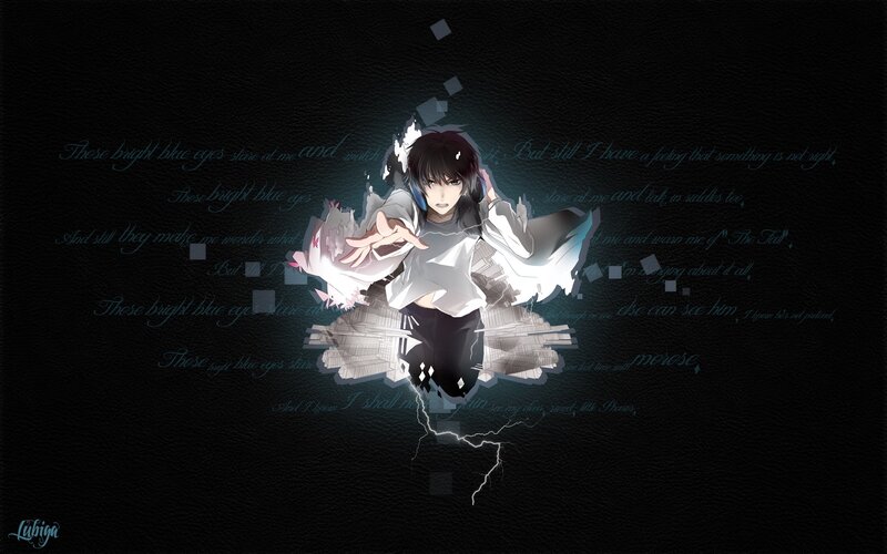 anime character with glowing eyes