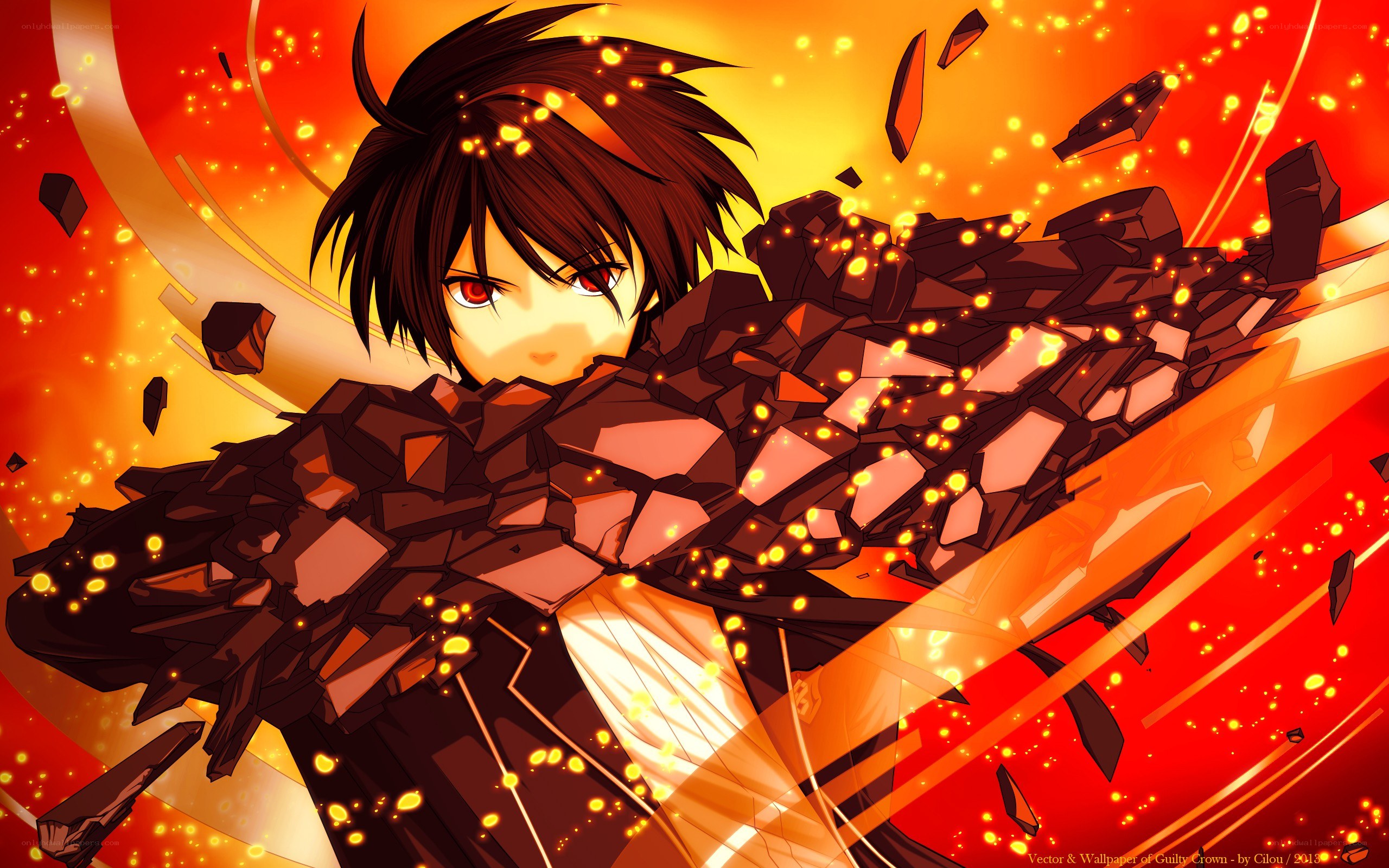 anime character with glowing eyes