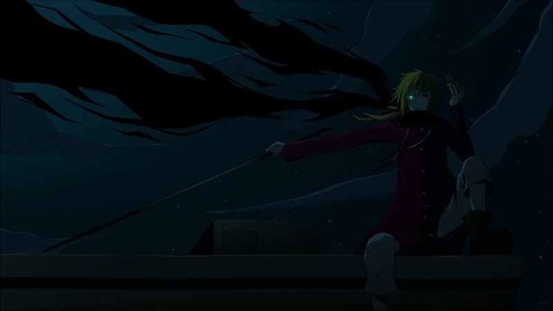 anime character with glowing eyes
