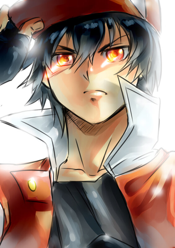 anime character with glowing eyes