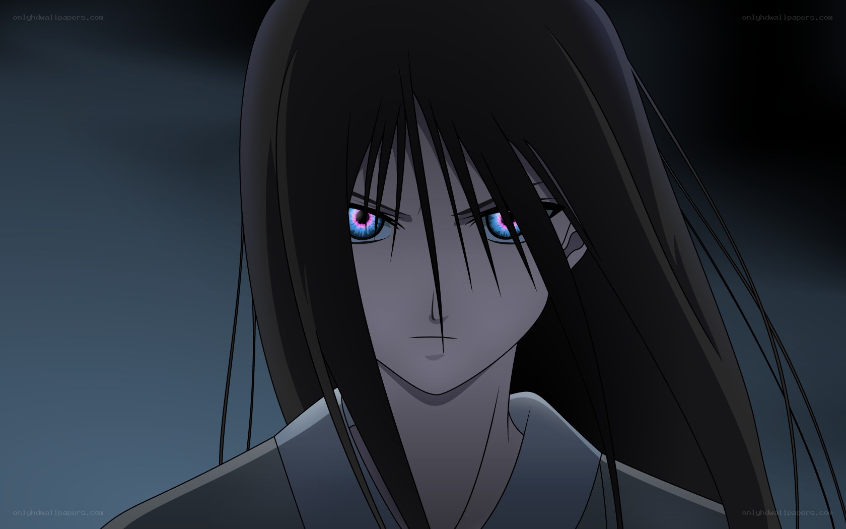 anime character with glowing eyes