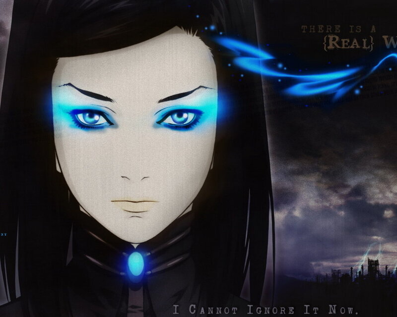 anime character with glowing eyes