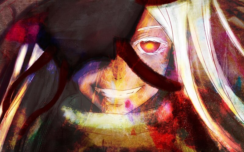 anime character with glowing eyes