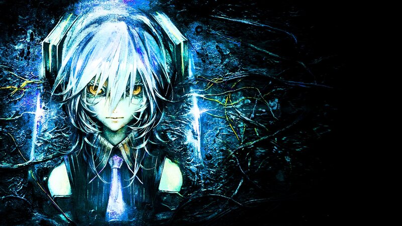 anime character with glowing eyes