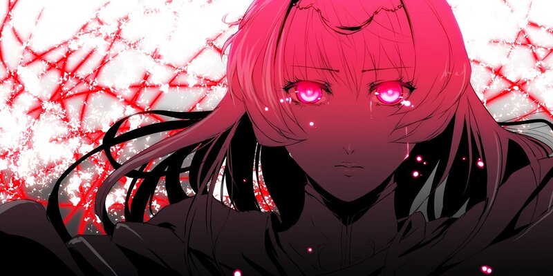 anime character with glowing eyes