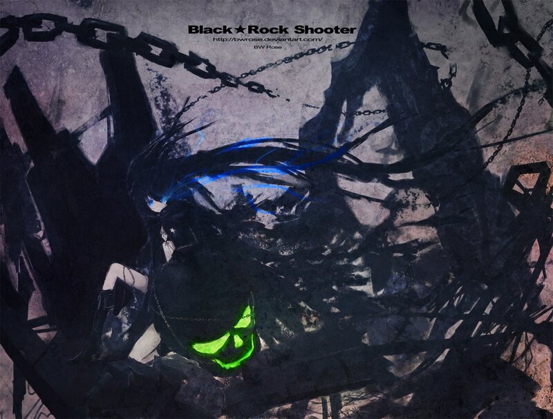 Anime Character with Glowing Eyes — Black, Dark, Dramatic