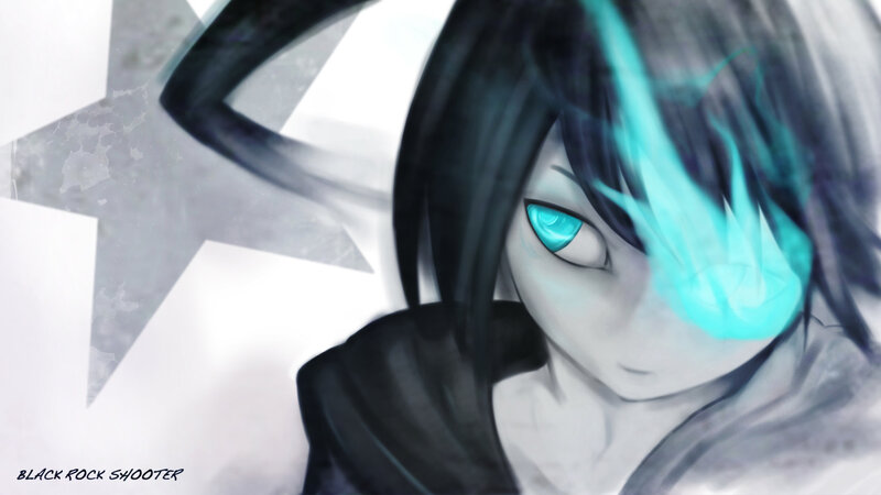 Anime Character with Glowing Eyes — Blue, Dramatic, Digital Art