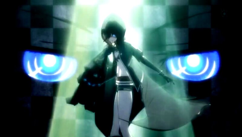 Anime Character with Glowing Eyes — Blue, Dramatic, Glowing Eyes