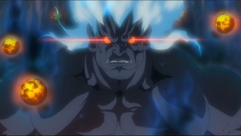 Anime Character with Glowing Eyes — Blue, Dramatic, Glowing Orbs