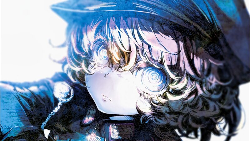 Anime Character with Glowing Eyes — Blue, Dramatic, Manga, Hat