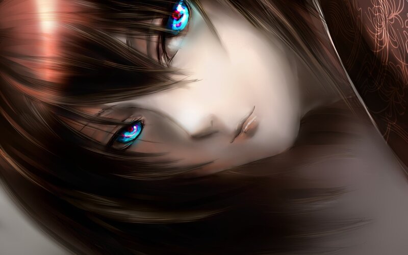 Anime Character with Glowing Eyes — Brown