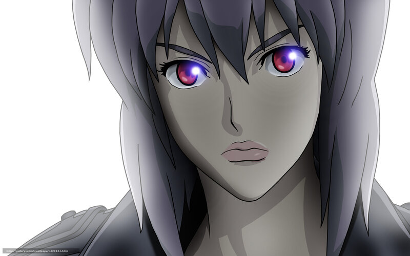 Anime Character with Glowing Eyes — Gray, Dramatic