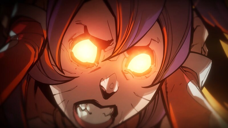 Anime Character with Glowing Eyes — Orange, Dramatic, Intense