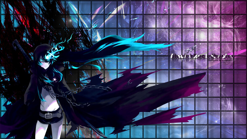 Anime Character with Glowing Eyes — Purple, Dramatic, Digital Art, Sword, Chains