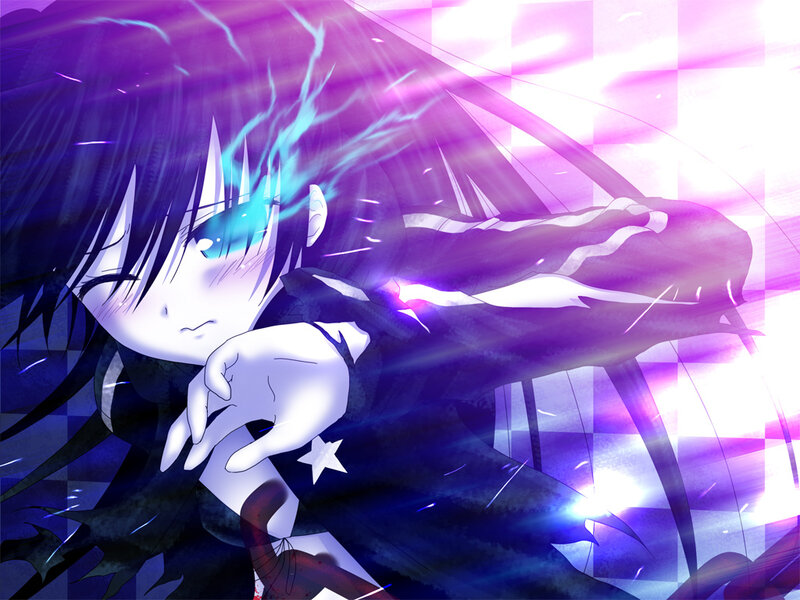 Anime Character with Glowing Eyes — Purple