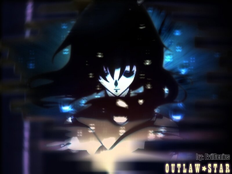 Anime Character with Glowing Face — Black