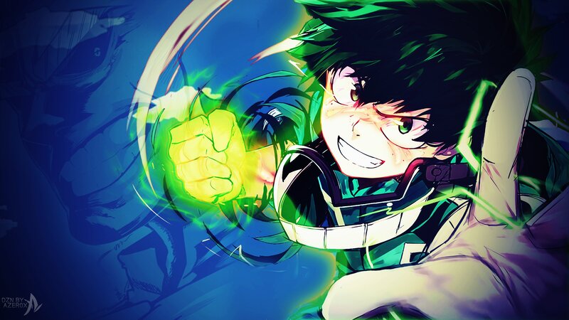 Anime Character with Glowing Fist — Green