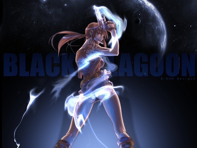Anime character with glowing gun