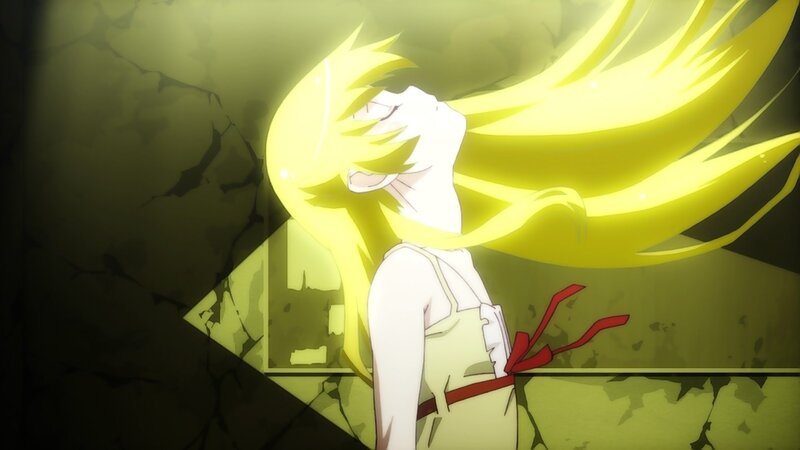anime character with glowing hair