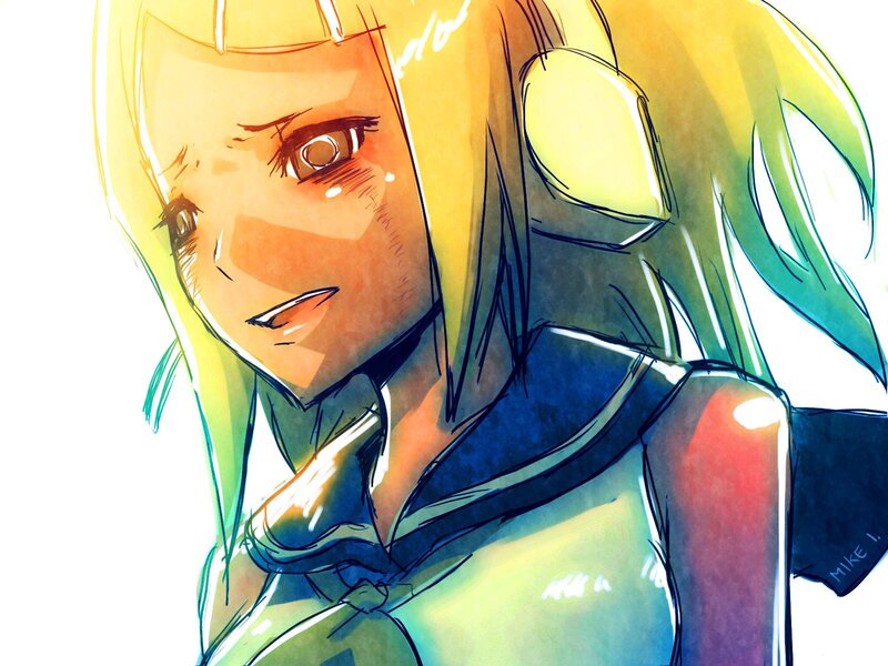 anime character with glowing hair