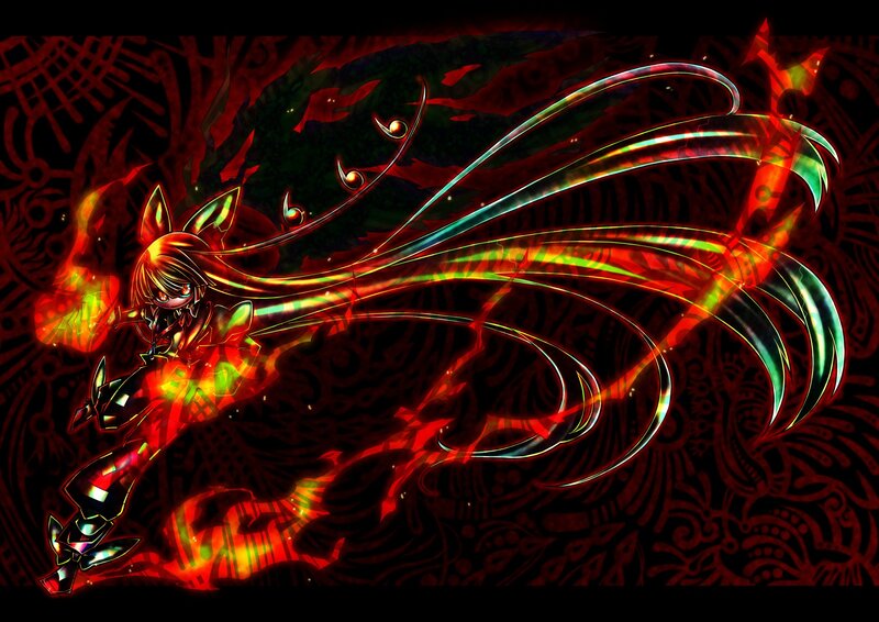 Anime Character with Glowing Hair — Red