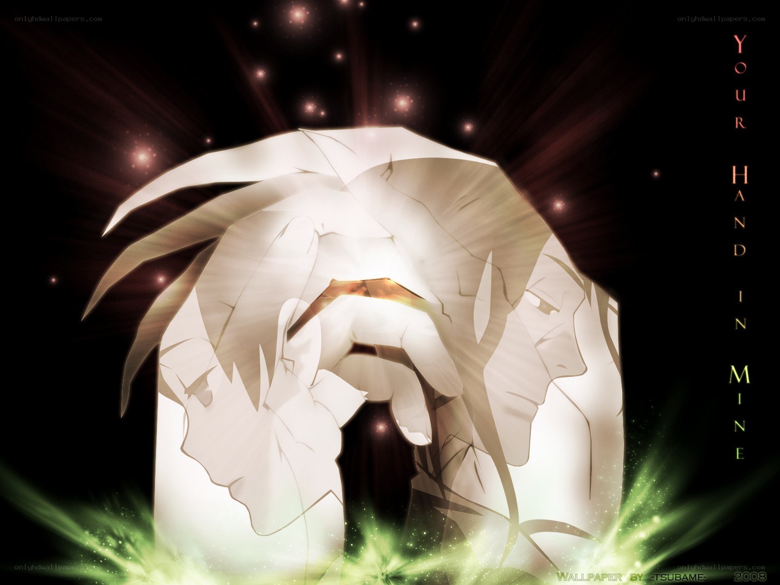 anime character with glowing hand