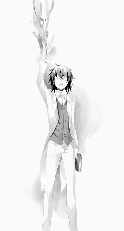anime character with glowing hand