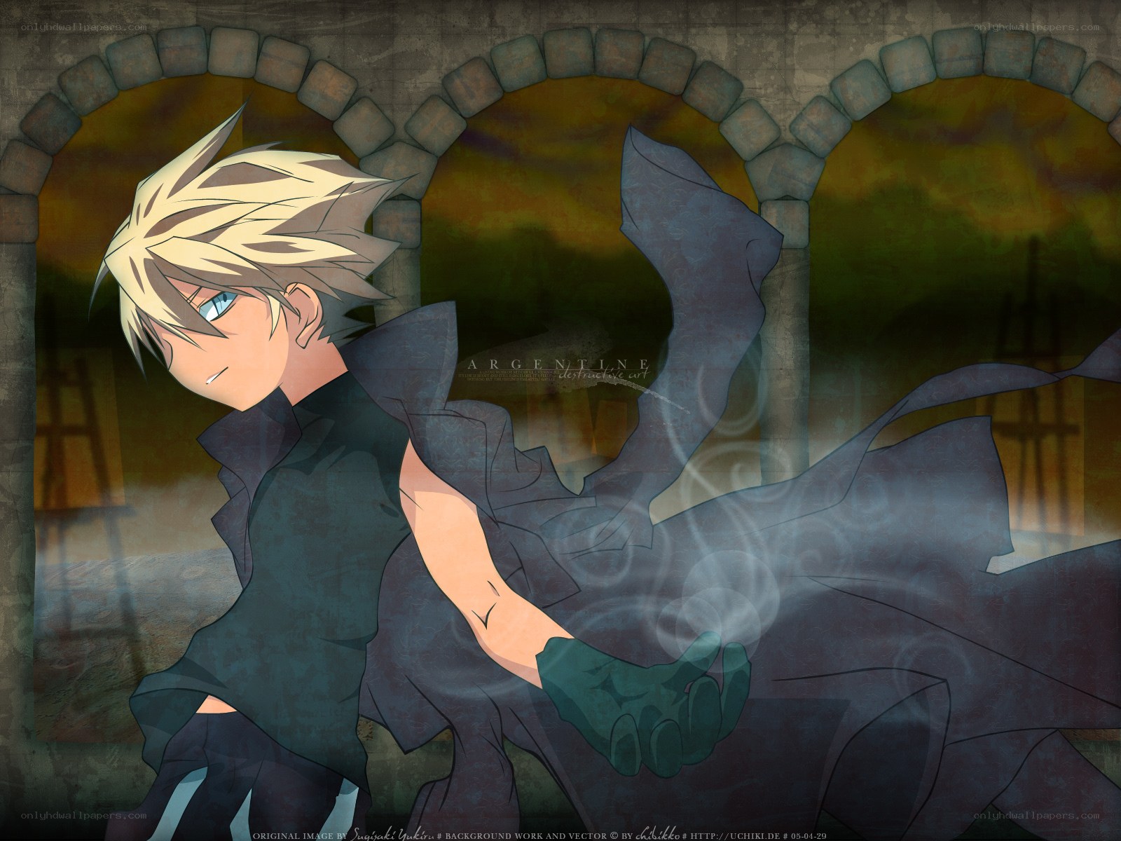 anime character with glowing hand