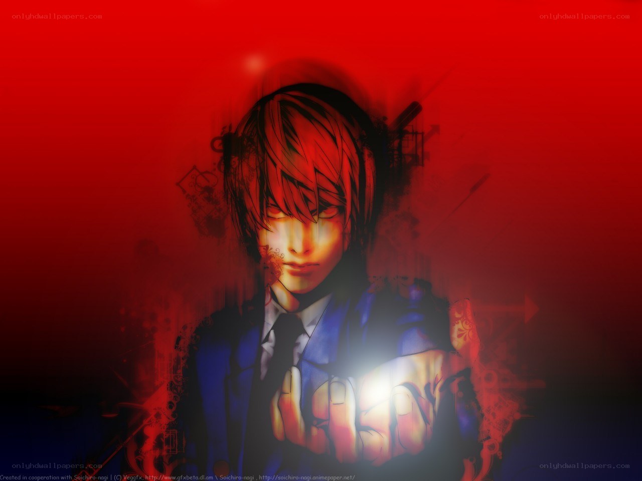 anime character with glowing hand