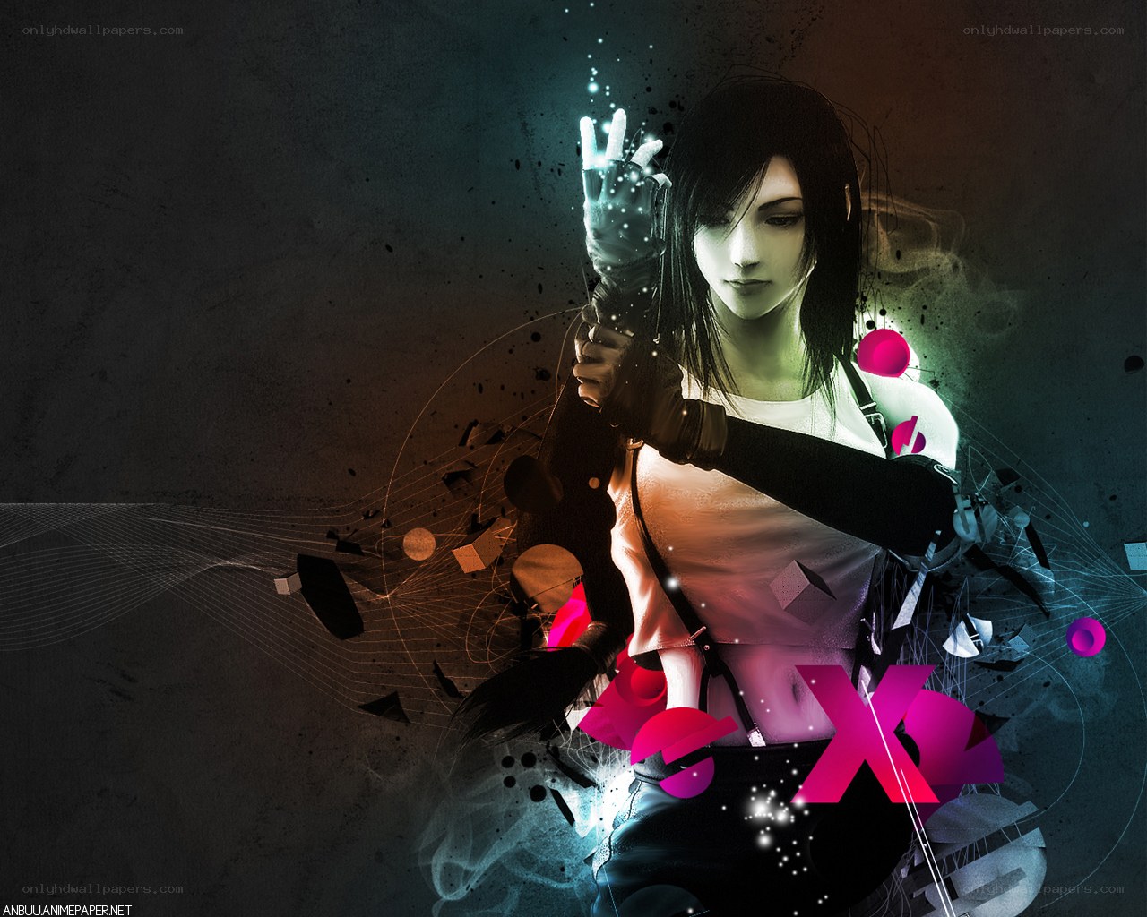 anime character with glowing hand