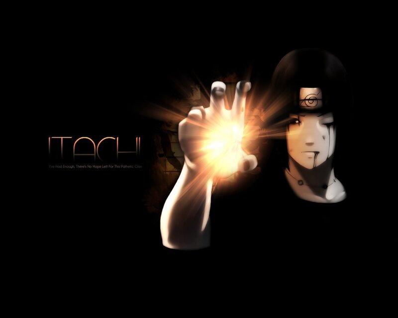 Anime Character with Glowing Hand — Black, Dramatic, Night, Digital Art