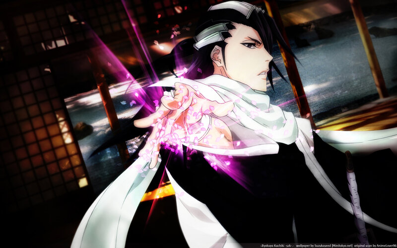 Anime Character with Glowing Hand — Black, Dramatic, Night, Sakura Petals