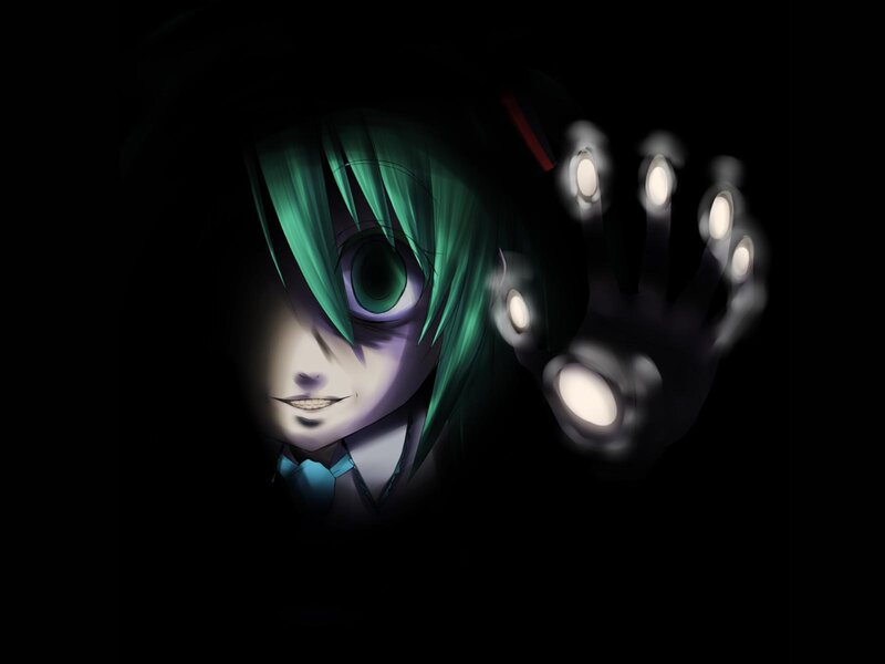 Anime Character with Glowing Hand — Black