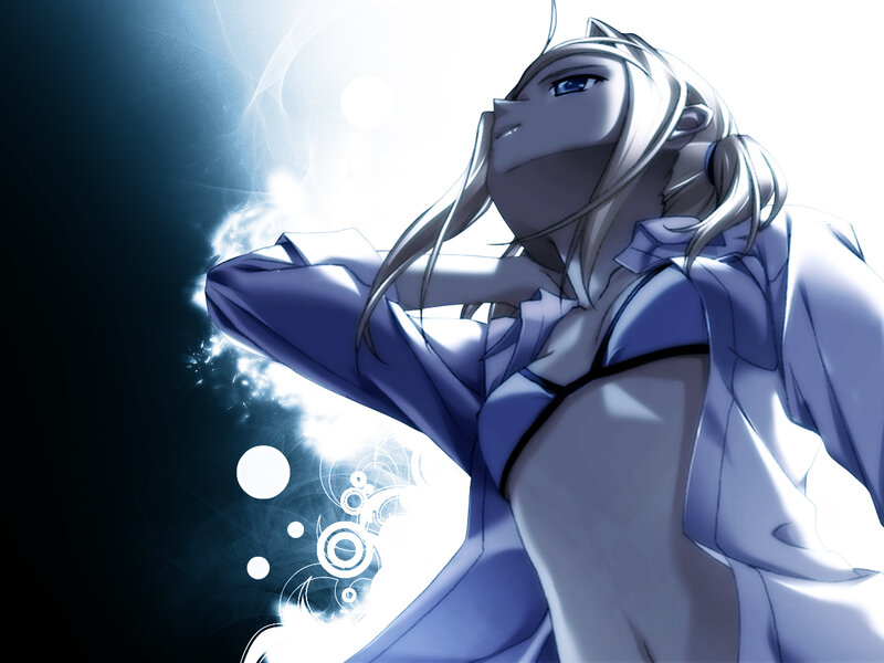 Anime Character with Glowing Hand — Blue, Dramatic, Glowing Energy