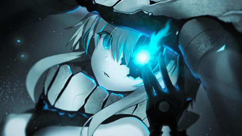 Anime Character with Glowing Hand — Blue, Dramatic, Intense