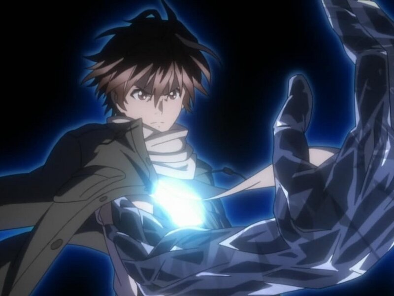 Anime Character with Glowing Hand — Blue