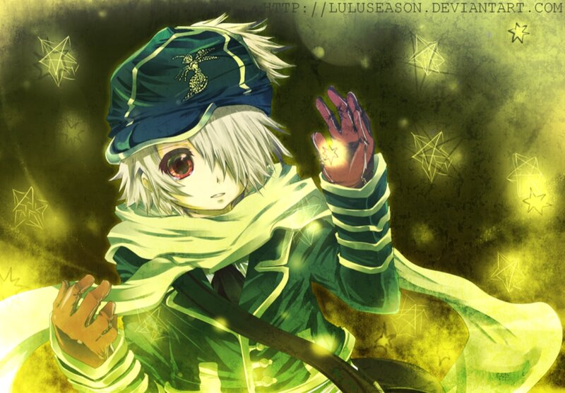 Anime Character with Glowing Hand — Green