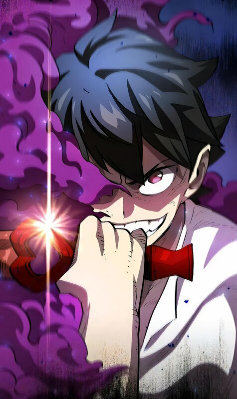 Anime Character with Glowing Hand — Purple