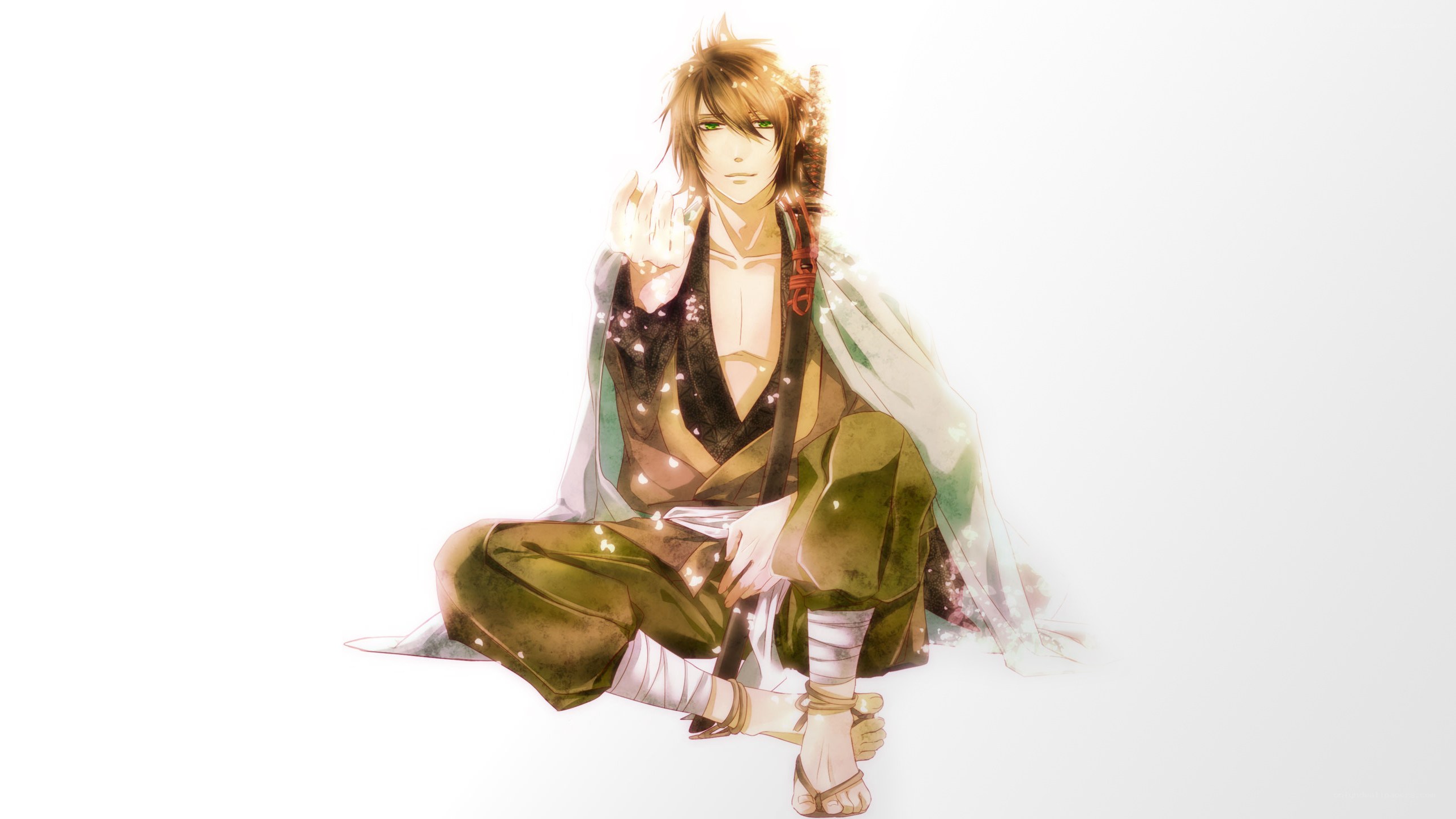 anime character with glowing hand