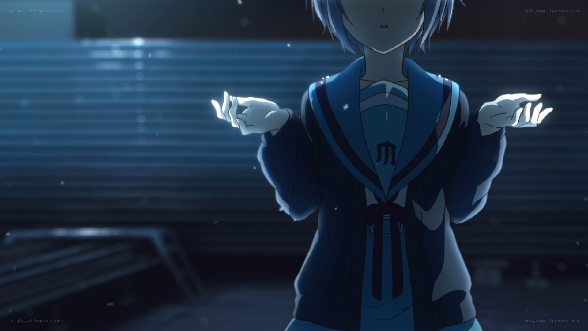 anime character with glowing hands